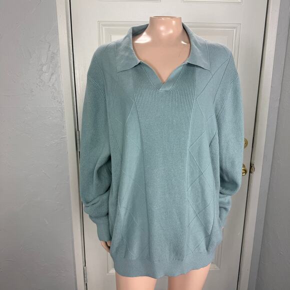 NEW Tahari Women's Sweater XL Collared Pullover Knit L/S Rayon Nylon Blend I4-10 - Picture 1 of 7